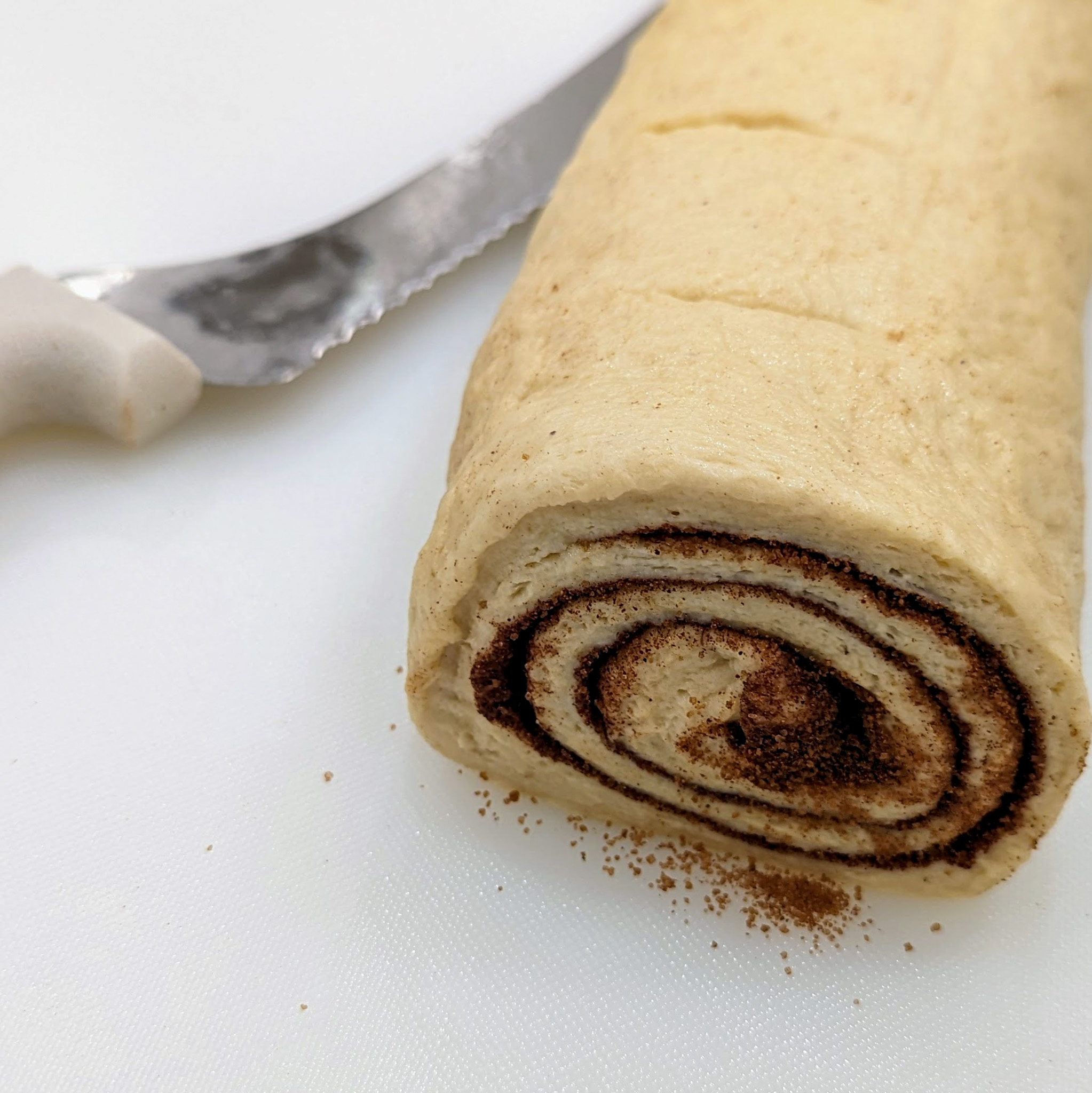 Rolled dough ready to cut
